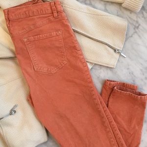 BDG high rise orange skinny  corduroy pants